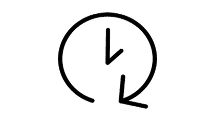 Ikona z okrągłą strzałką symbolizującą dłuższą żywotność mat. ściernego i rzadsze wymiany.
