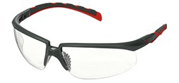 Okulary ochronne 3M™ Solus™ 2000, S2001SGAF-RED, szaro/czerwone zauszniki, szara soczewka, powłoka Scotchgard™ Protector AF/AS