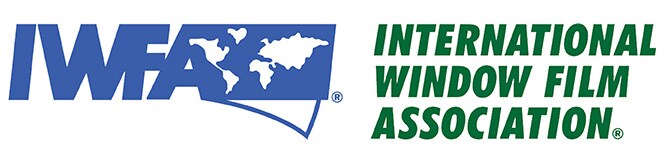Niebiesko-zielone logo International Window Film Association (IWFA)
