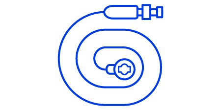 Minimalistyczna ilustracja liniowa kabla CoaXpress
