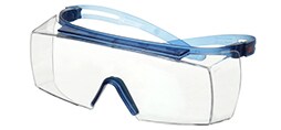 Okulary ochronne, nakładkowe 3M™ SecureFit™ 3700, SF3701SGAF-BLU, niebiesko/niebieskie zauszniki, przezroczysta soczewka z powłoką Scotchgard™ Protector odporną na zaparowanie / zarysowanie