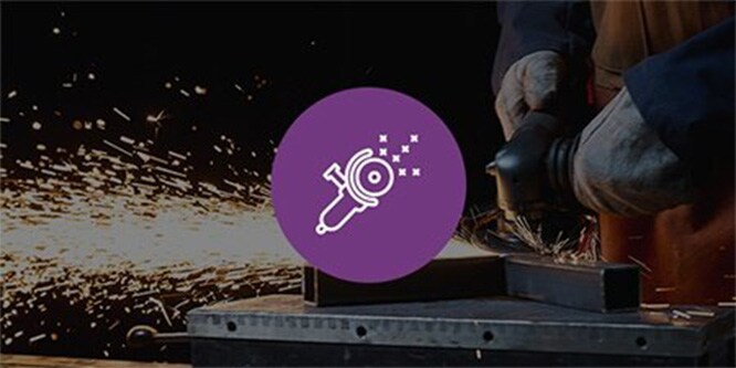 obrazu cięcia metalu w tle z ikoną ilustracyjną
