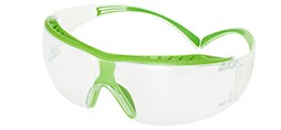 Okulary ochronne 3M™ SecureFit™ 400, SF401XSGAF-GRN, Hi-Vis zielono/przezroczyste zauszniki, przezroczysta soczewka z powłoką Scotchgard™ Protector odporną na zaparowanie /zarysowanie