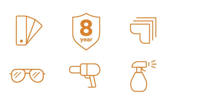 Ikony symbolizujące korzyści dla właściciela pojazdu.
