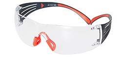 Okulary ochronne 3M™ SecureFit™ 400, SF401SGAF-RED, czerwono/szare zauszniki, przezroczysta soczewka z powłoką Scotchgard™ Protector odporną na zaparowanie / zarysowanie