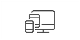 Ikona przedstawiająca ekrany komputera, tabletu i urządzenia mobilnego

