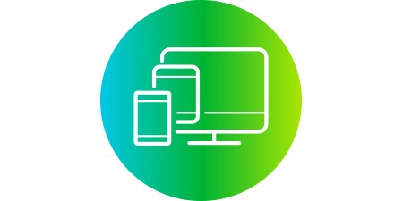 Ikona pulpitu, tabletu i telefonu komórkowego
