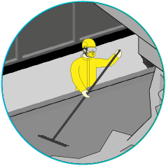 Ikona oczyszczania w osadniku wstępnym