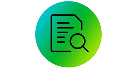Ikona papieru i szkła powiększającego
